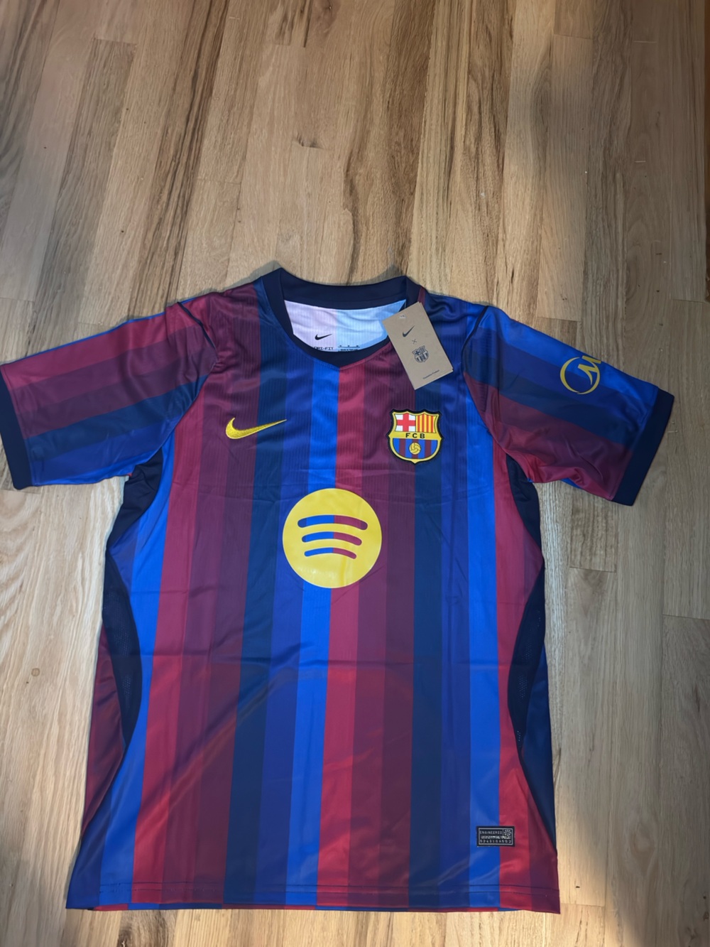 Nike Mens FC Barcelona Short Sleeve Jersey - Blue & Red with Yellow Accents